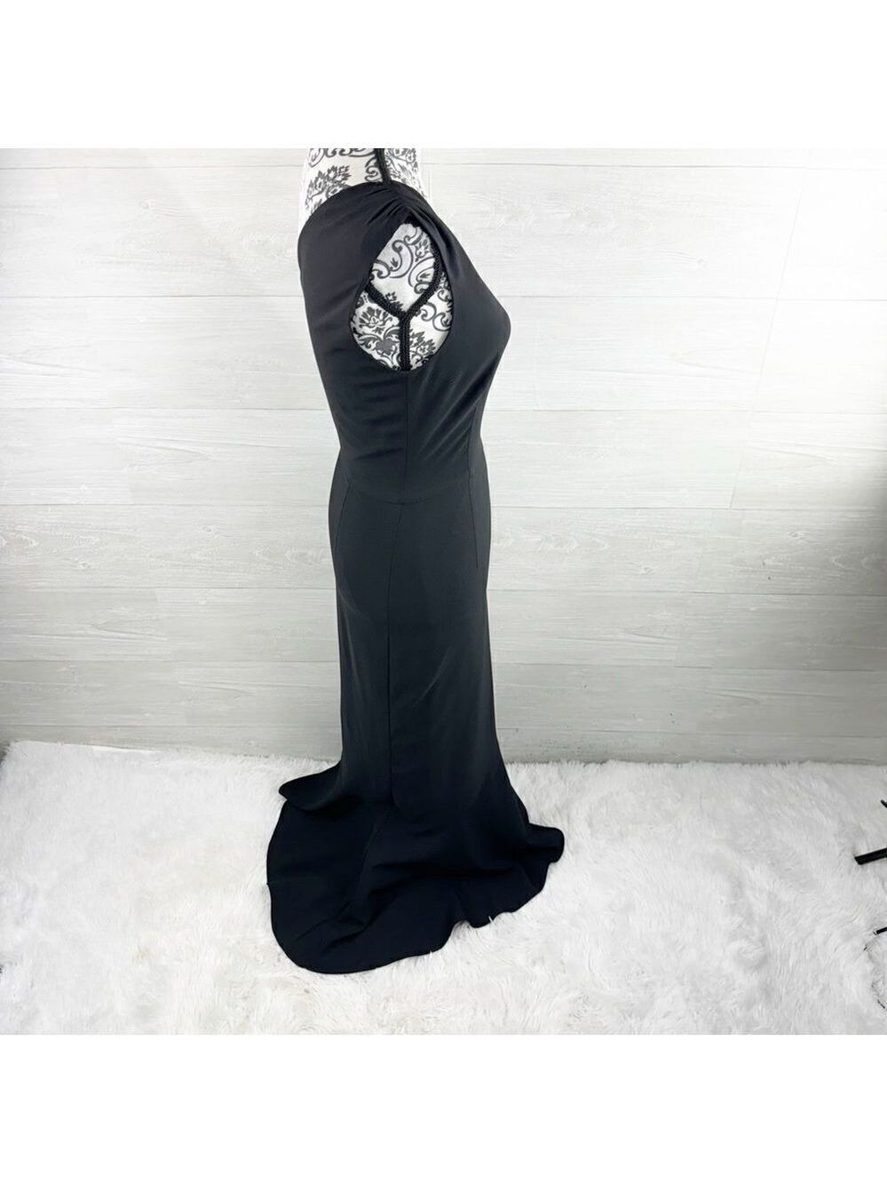 Anthropologie Hutch One Shoulder Asymmetrical Ruffle Hem Dress - Picture 6 of 9